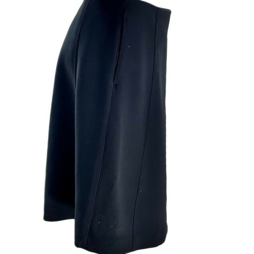 Prada Solid A-Line Panel Knee Length Wool Black W… - image 3